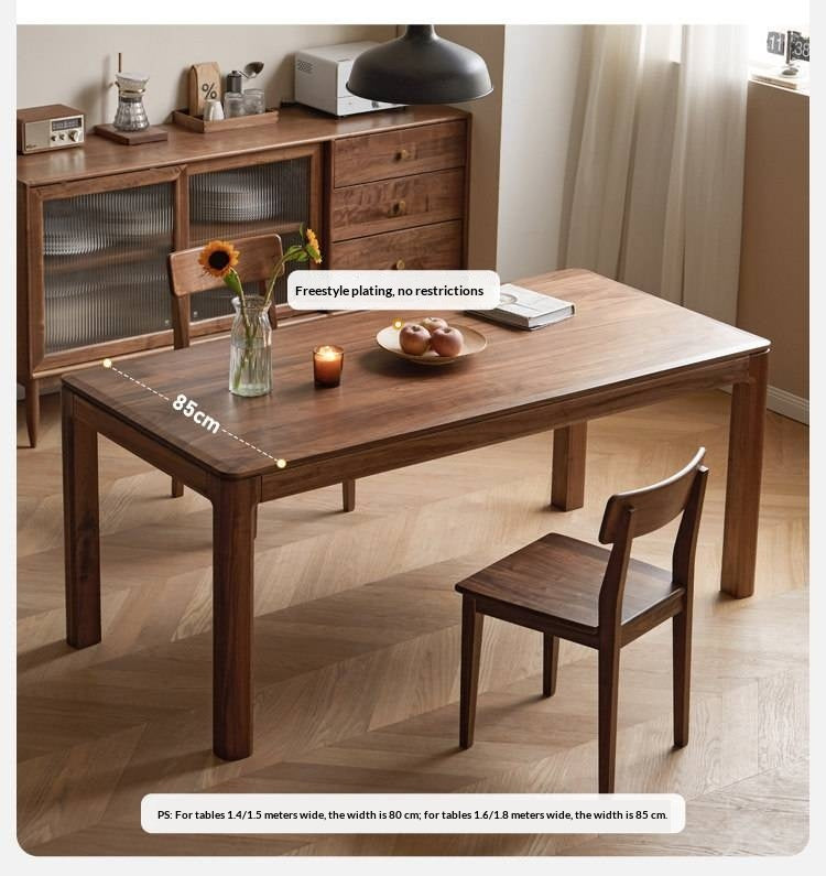 Black Walnut, Ash, Red Oak, Sandalwood Solid Wood Large Dining Table