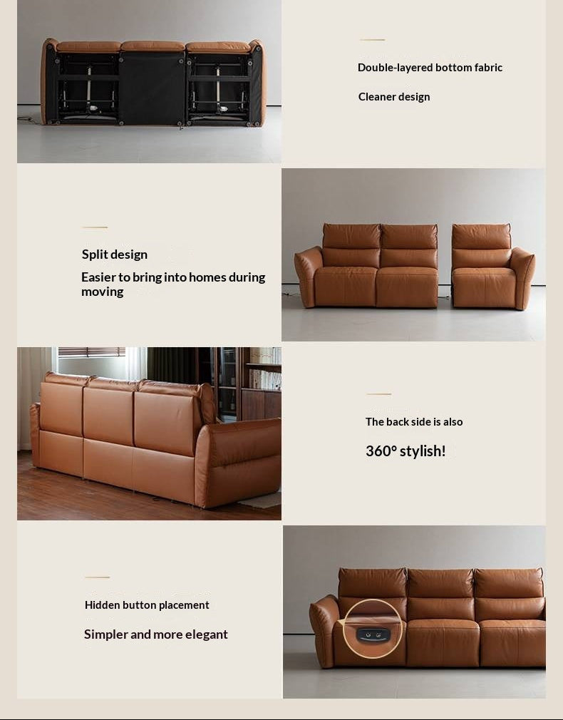 Genuine Leather Electric Luxury High Backrest Sofa