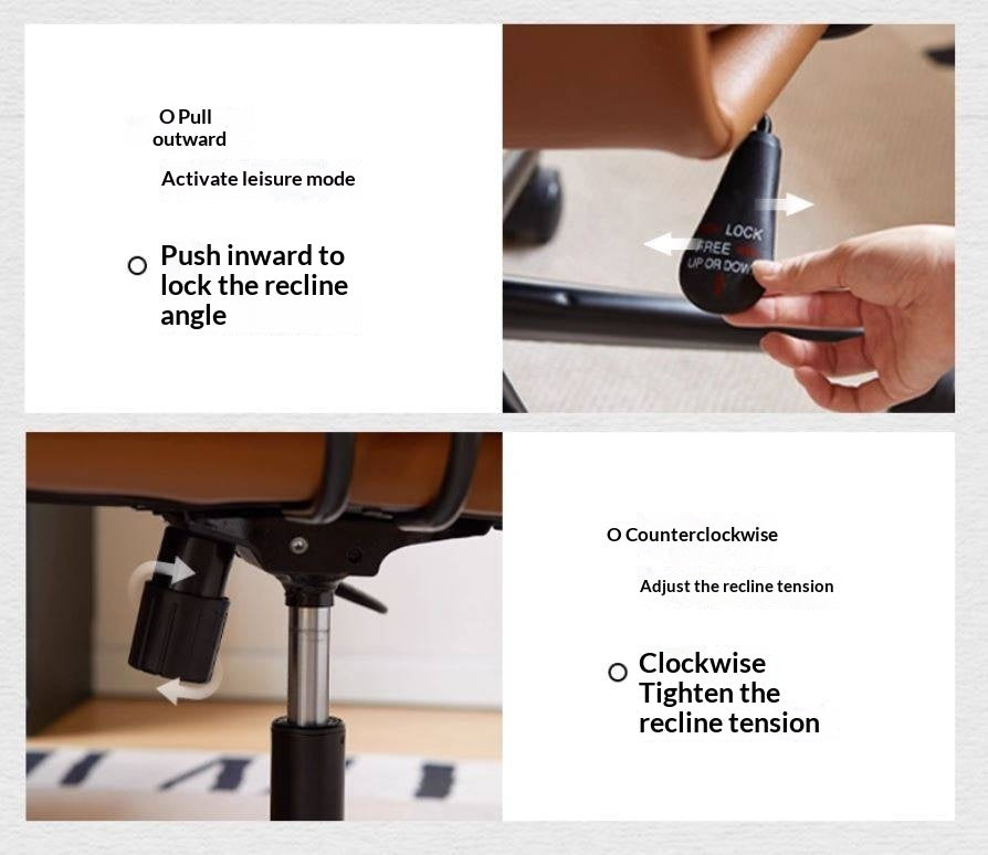 Leather Soft Rotating Office Armchair