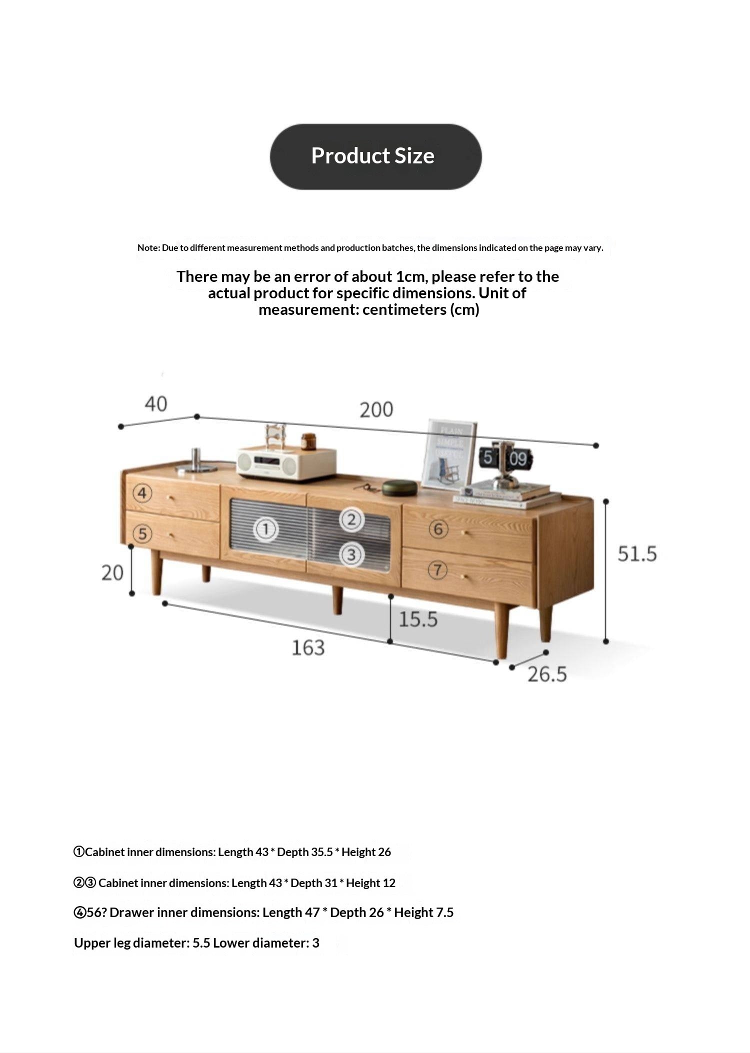 White Ash Solid Wood Nordic White Wax TV Cabinet.