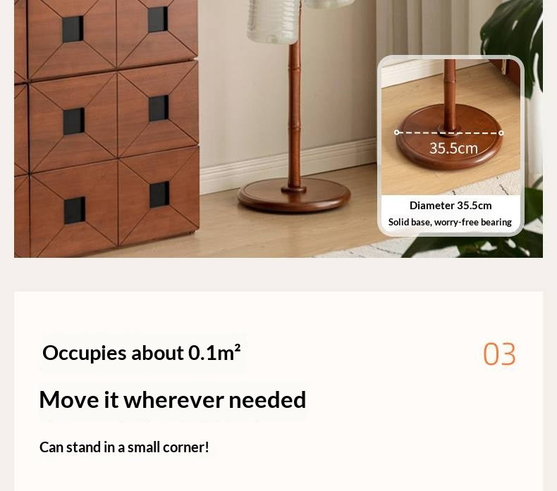 Solid Rubberwood Vintage Style Standing Clothes Hanger