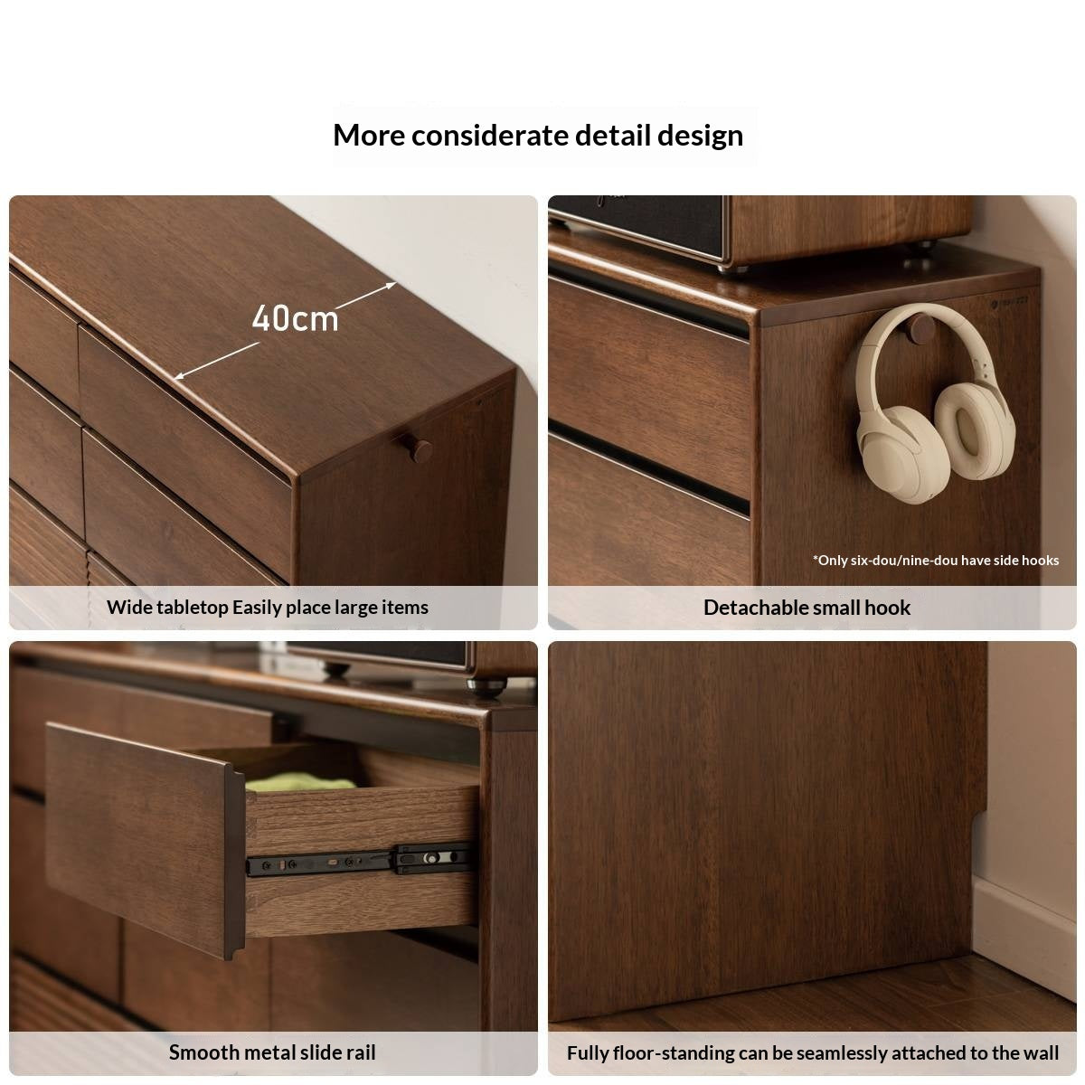 Solid Longan Hardwood Chest of Drawers