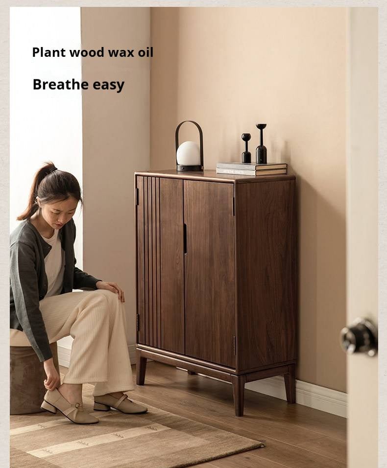 Black walnut, Ash Solid Wood Large Capacity Shoe Cabinet