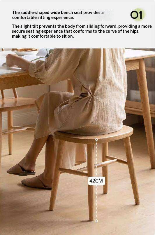 Ash, Oak, Cherry, Black Walnut, Beech Solid Wood Makeup Stool