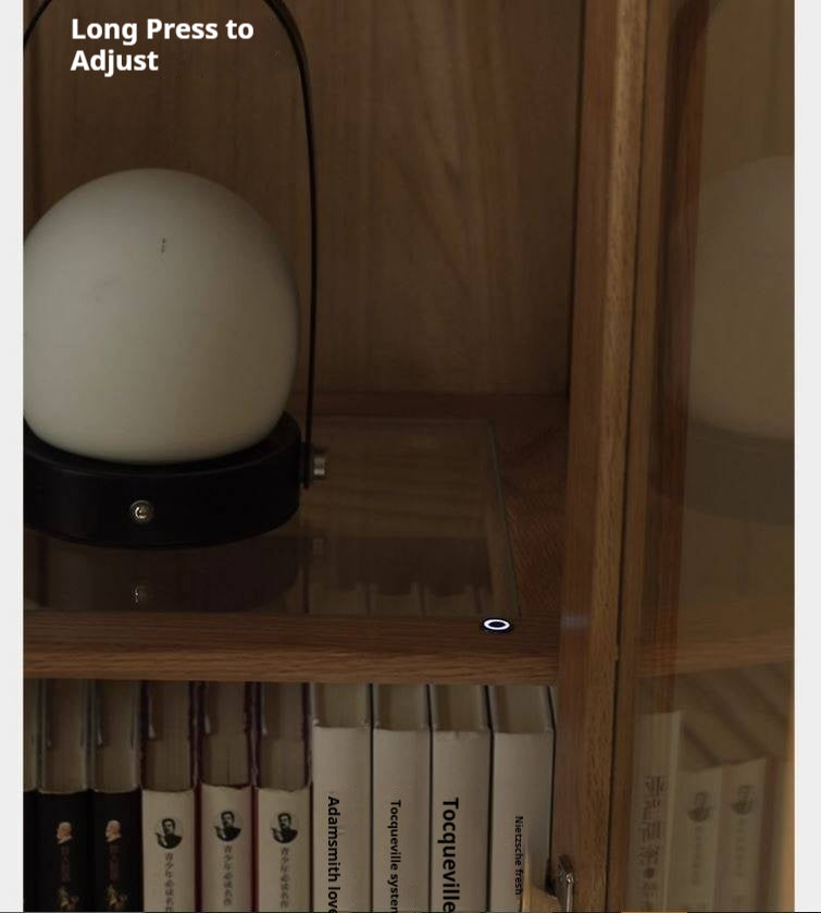 Ash Solid Wood Modern Glass Bookcase