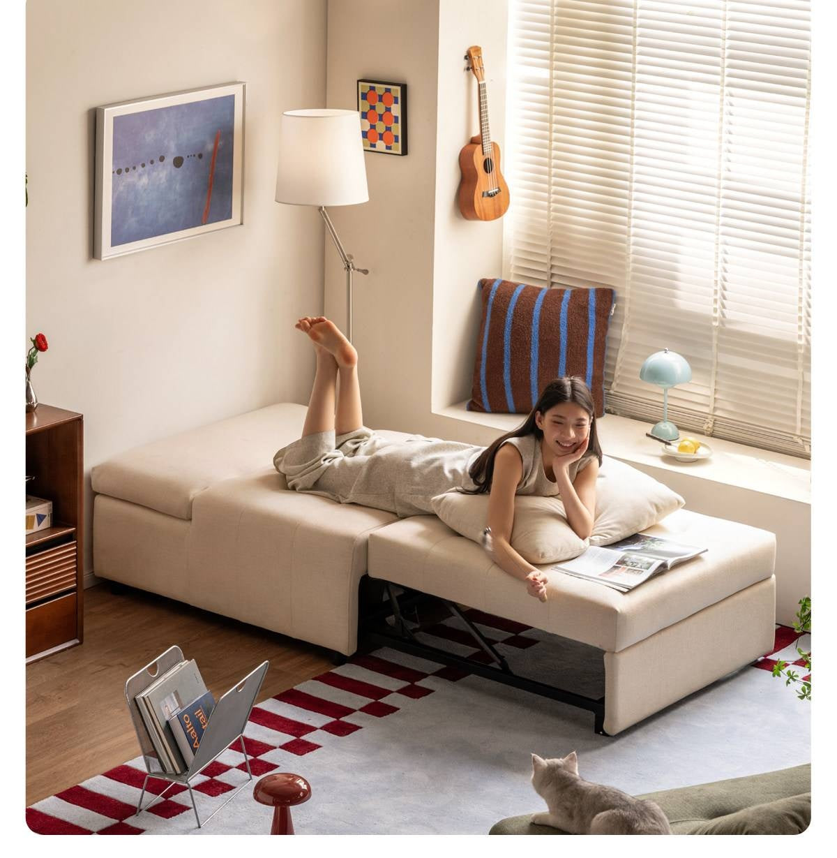 3-in-1 Convertible Sleeper Chair with Adjustable Backrest