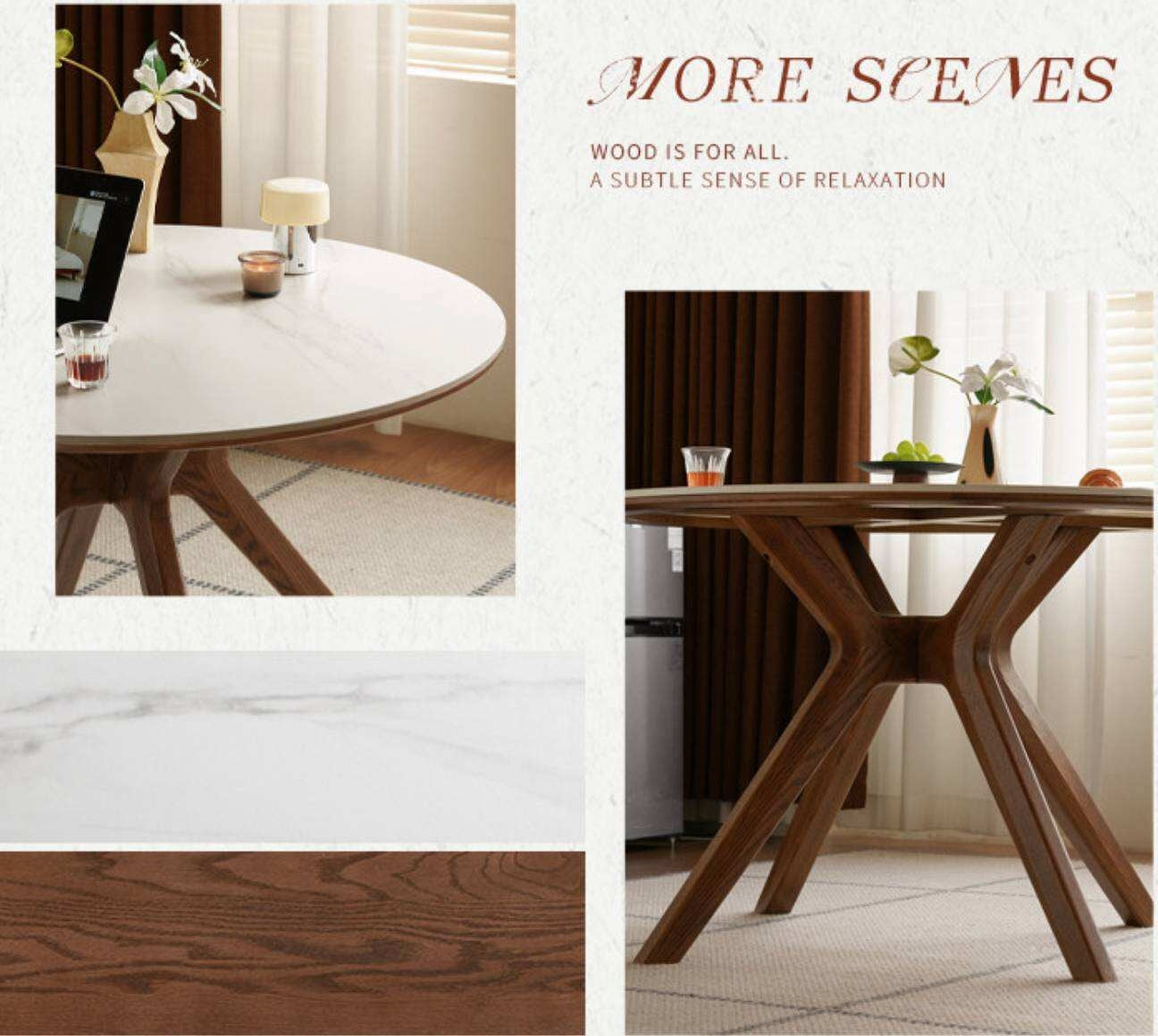 Black Walnut Solid Wood Dining Table Bauhaus Style