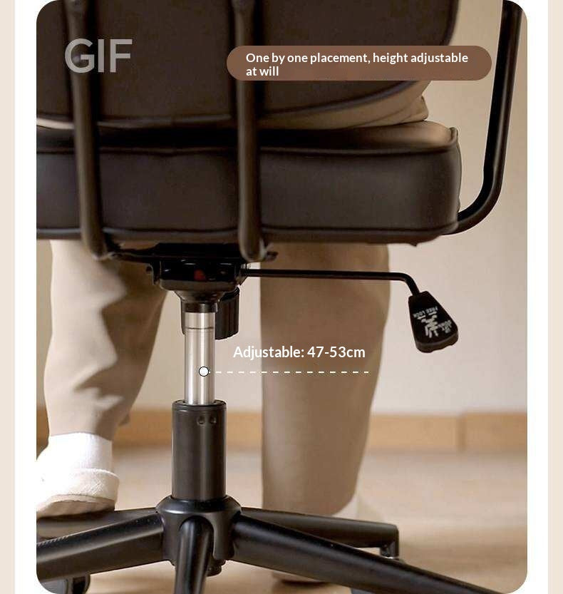 Leather Swivel Office Chair with Armrests