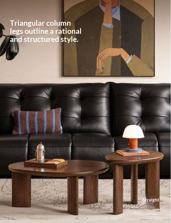 Solid Longan Hardwood Coffee Table with Sculptural Form and Italian Inspired Design