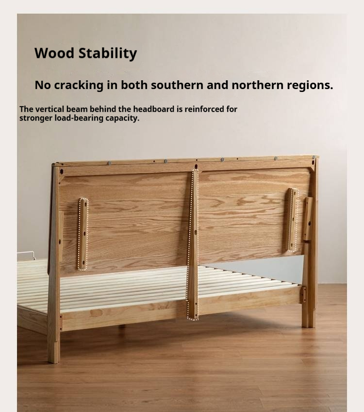 Oak Solid Wood Bed Modern Minimalist Large Bed