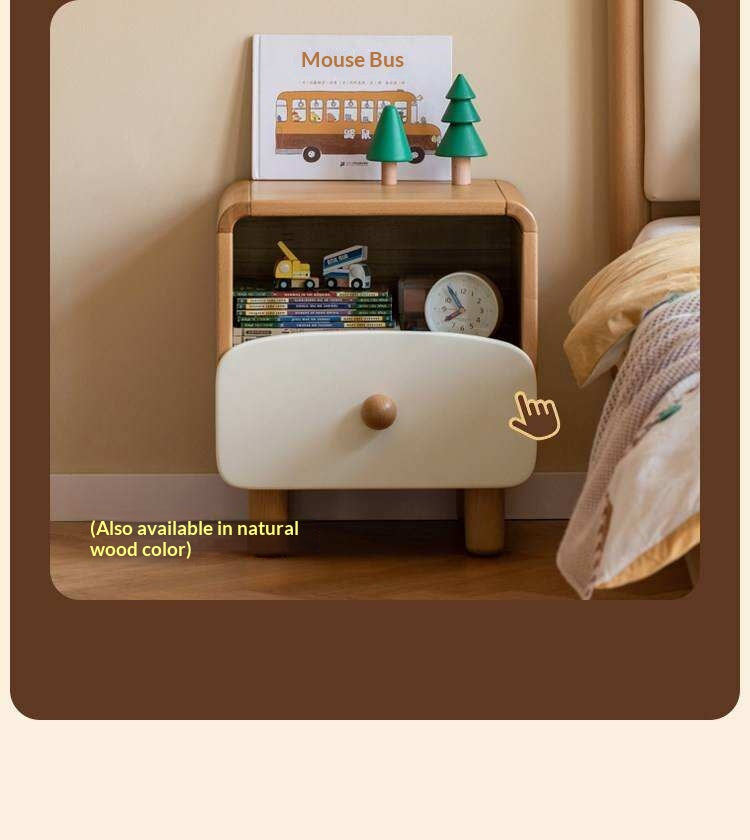 Solid Rubberwood Solid Wood Modern Children's Nightstand