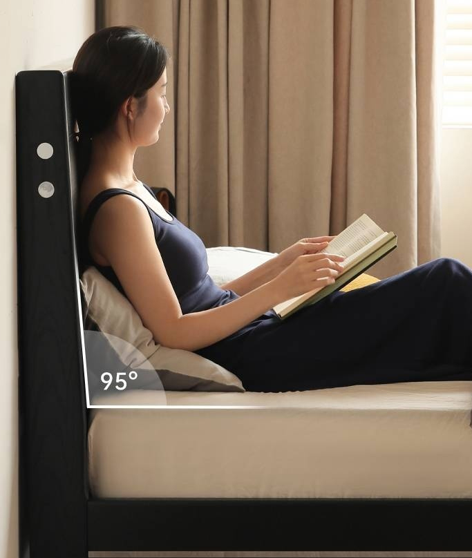 Poplar, Ash Solid Wood Large Board High Headboard Double Household Large Bed