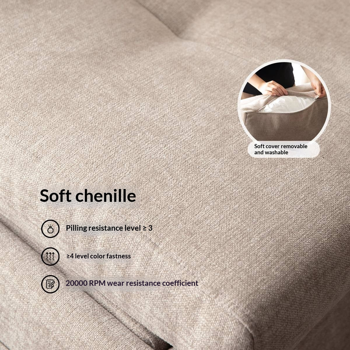 Fabric Convertible Sleeper Chair with Side Storage Pocket