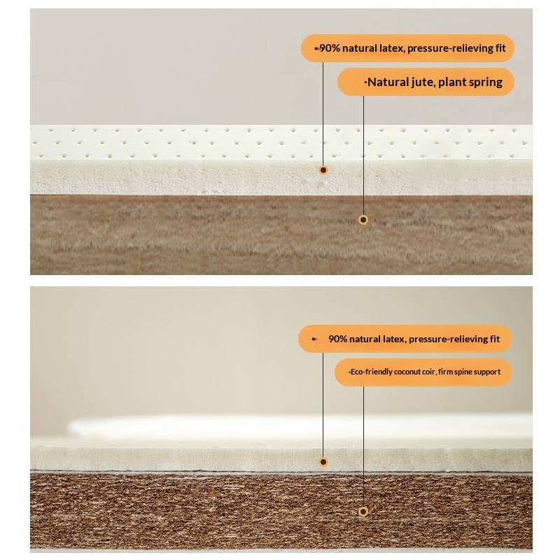 Children's Eco-Friendly Glue-Free Mattress — Panda Jute Spring, Coconut Fiber, Double Latex