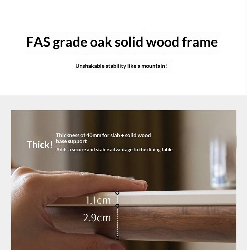 Black Walnut Solid Wood Travertine Slab Light Luxury Dining Table