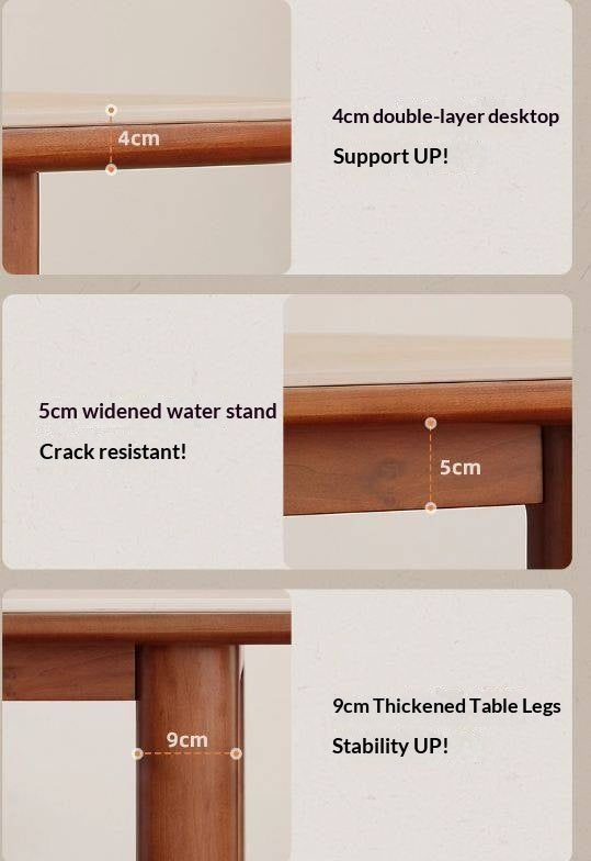 Tulipwood Solid Wood Antique Style Rock Board Dining Table