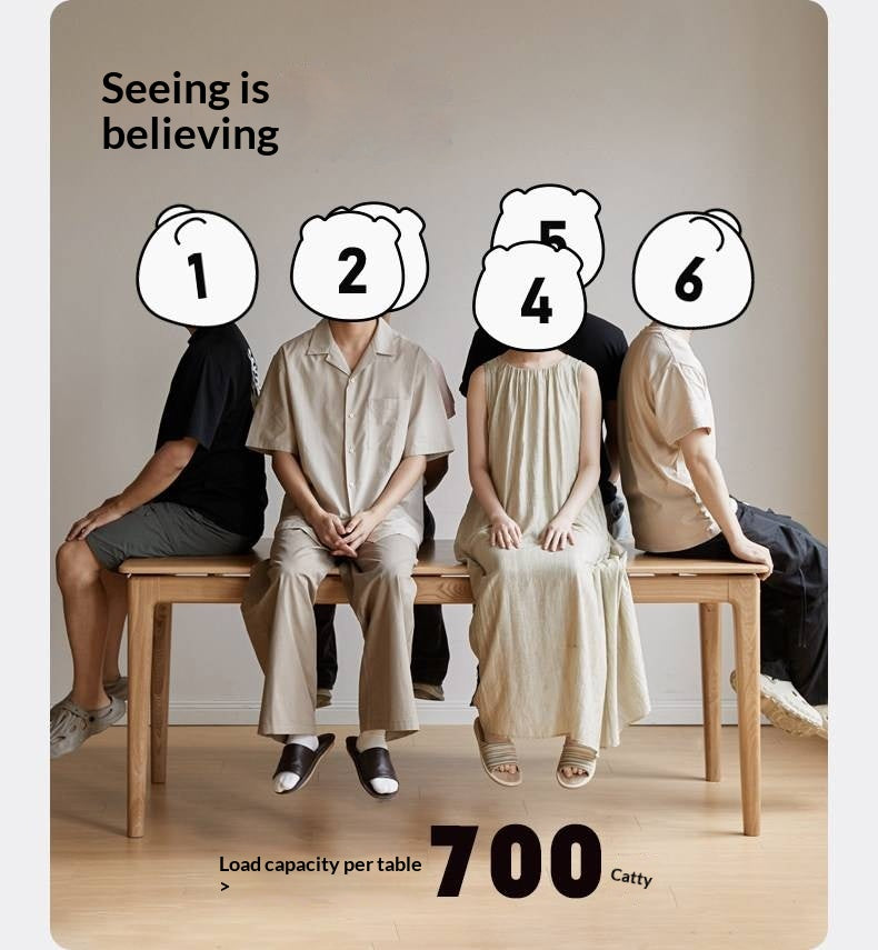 Ash Solid Wood Modern Minimalist Office Desk