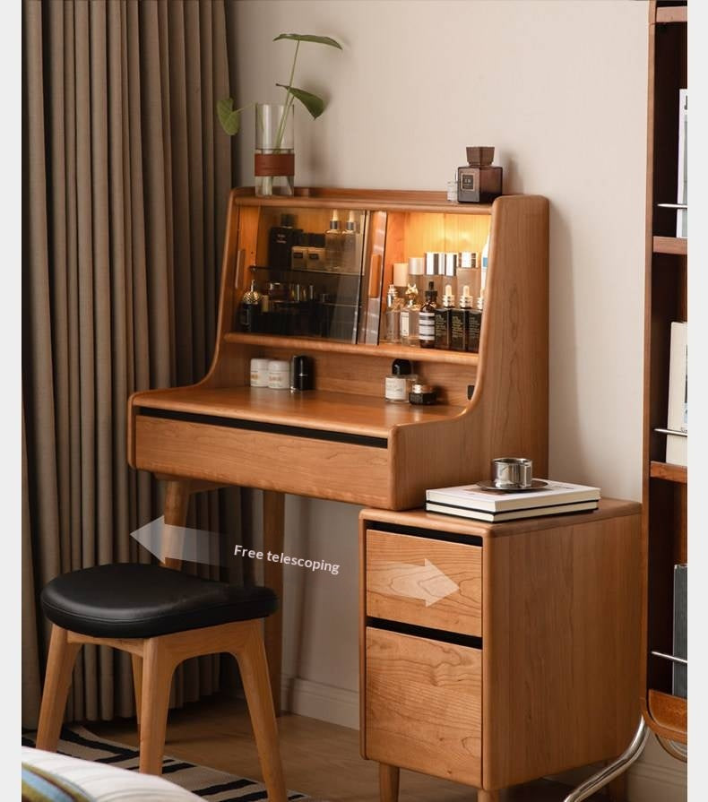 Cherry Solid Wood Multifunctional Vanity Table