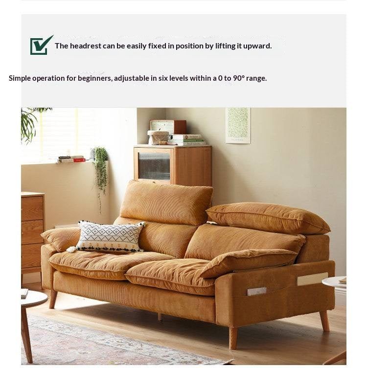 Fabric High Back Straight Sofa Modern.