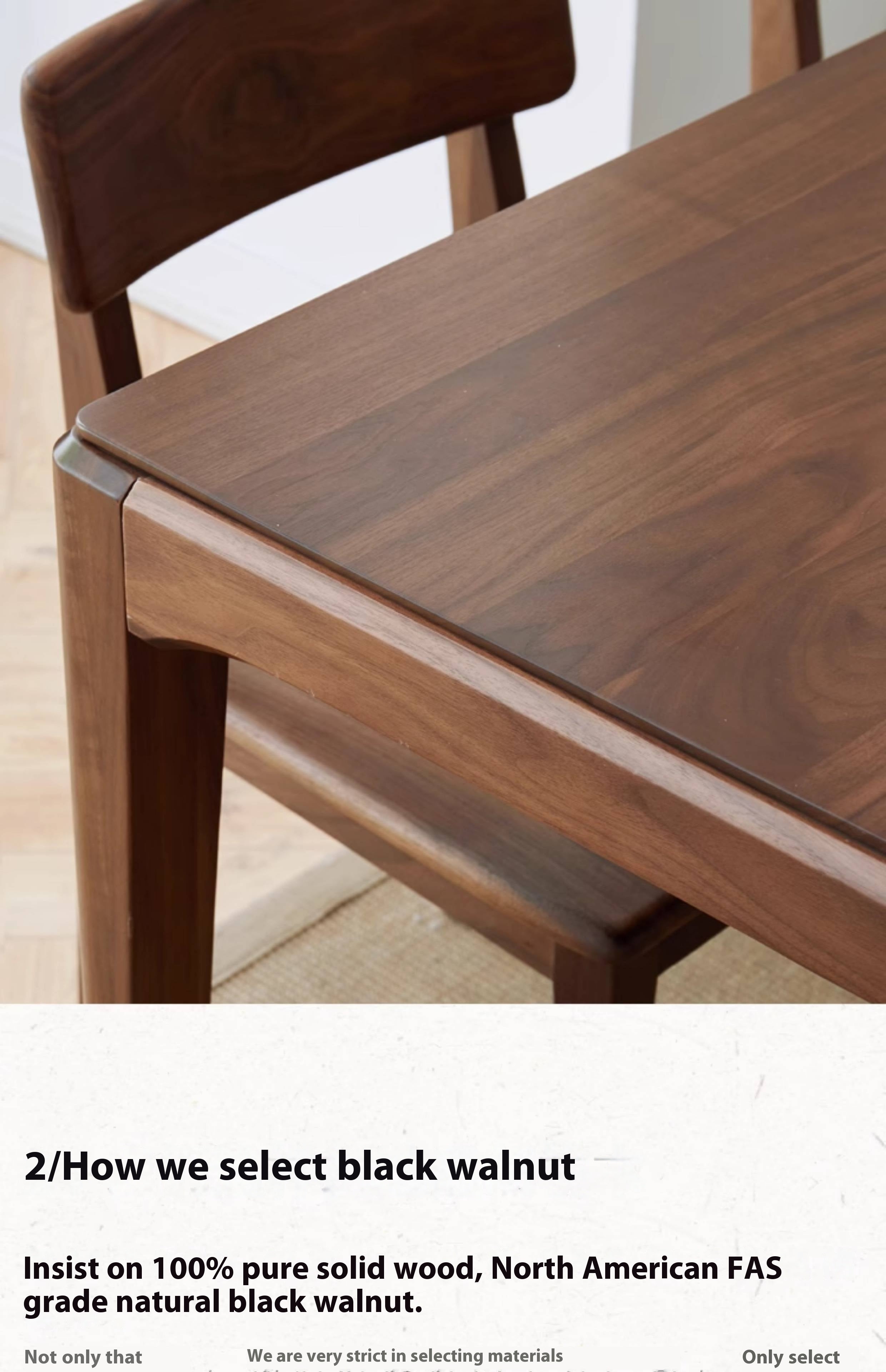 Black Walnut, Ash Solid Wood Modern Light Luxury Nordic Dining Table