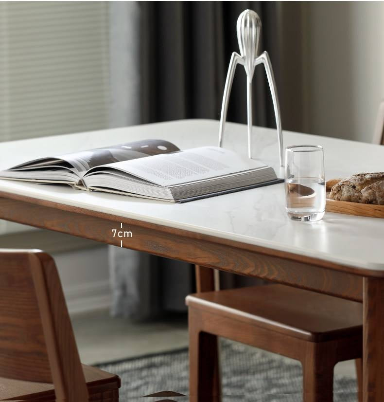 Ash, Black Walnut Solid Wood Slate Dining Table