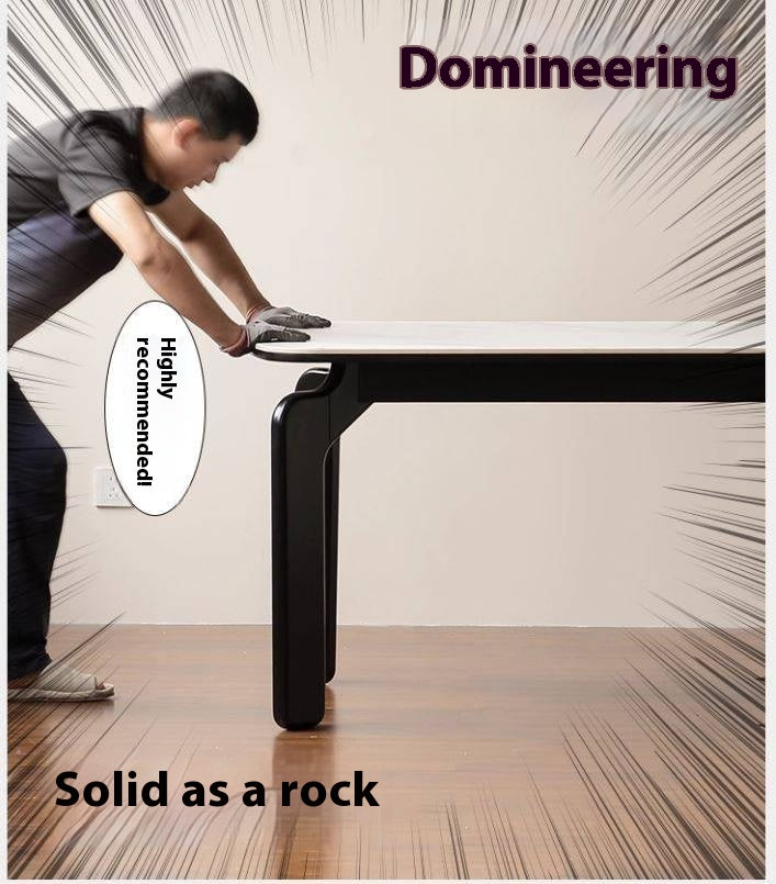Solid Rubberwood Rock Board Dining Table