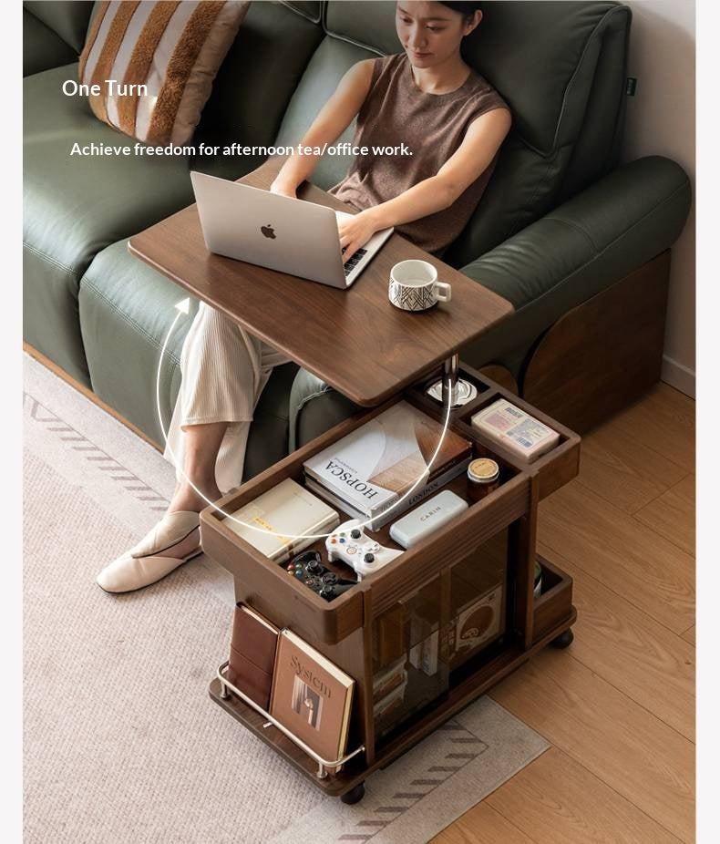 Black Walnut Solid Wood Italian Light Luxury Style Side Table