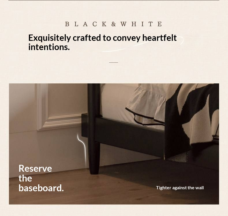 Rubberwood Solid Wood  French Retro Soft Bed