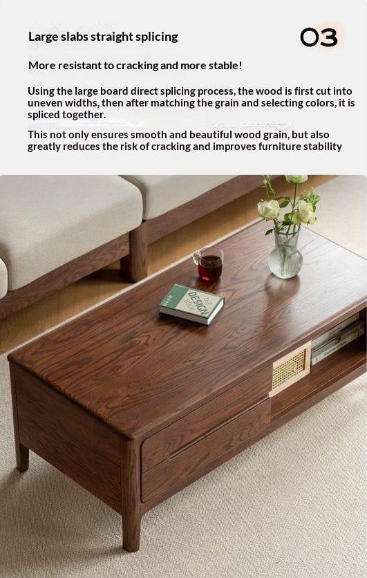 Oak Solid Wood, Solid Rubberwood Nordic Coffee Table