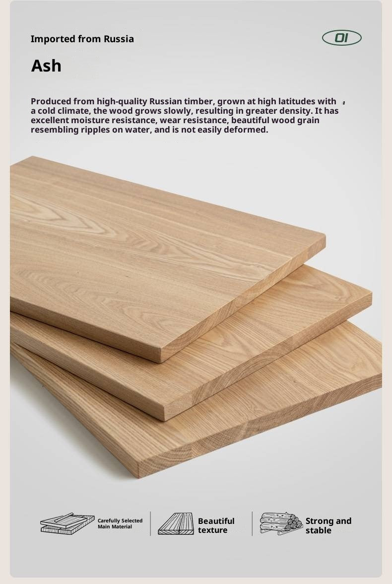 Ash Solid Wood Modern Grid Bookcase