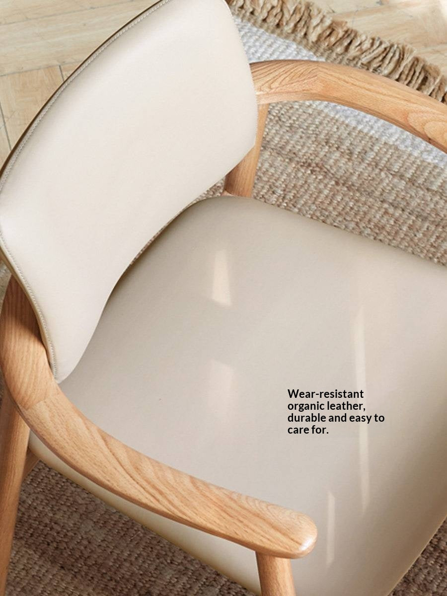 Oak Solid Wood Solid Dining Armchair with Curved Wraparound Back