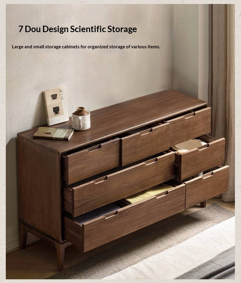 Ash Solid Wood Storage Cabinet Against the Wall