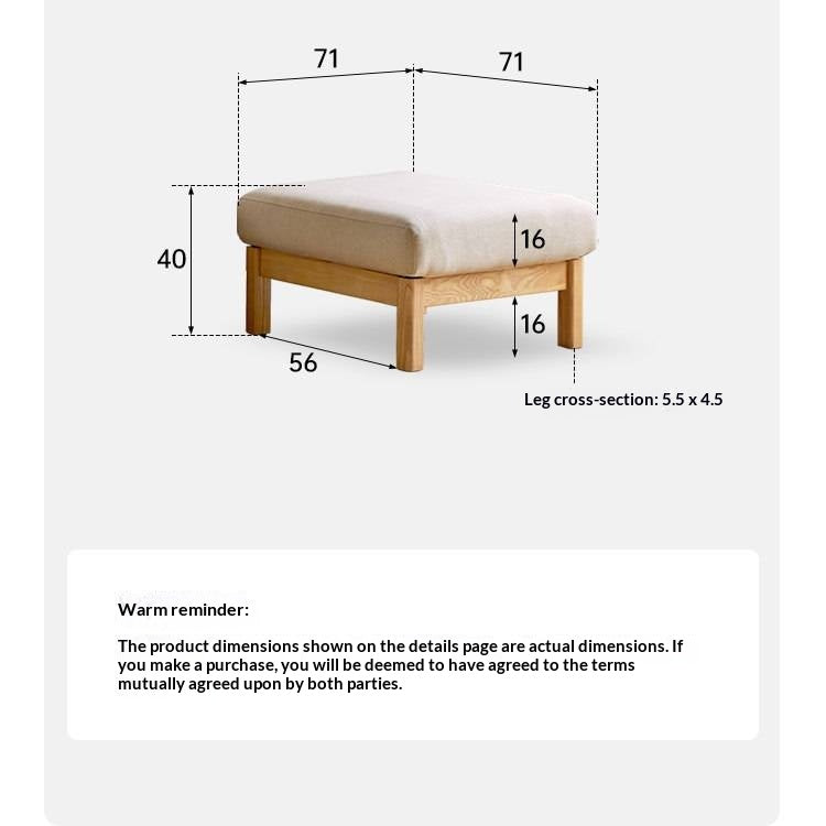 Ash Solid Wood Sofa with Slatted Base and Exposed Frame Arms