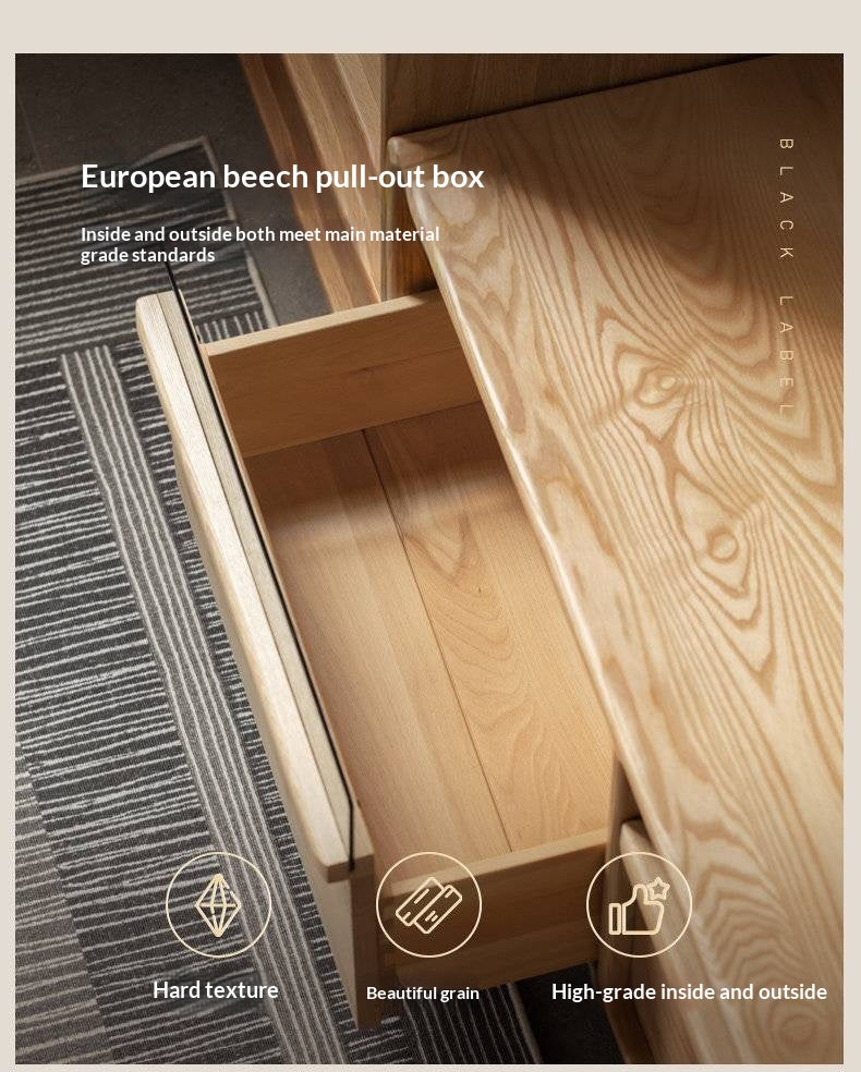 Ash Solid Wood Floor TV Cabinet