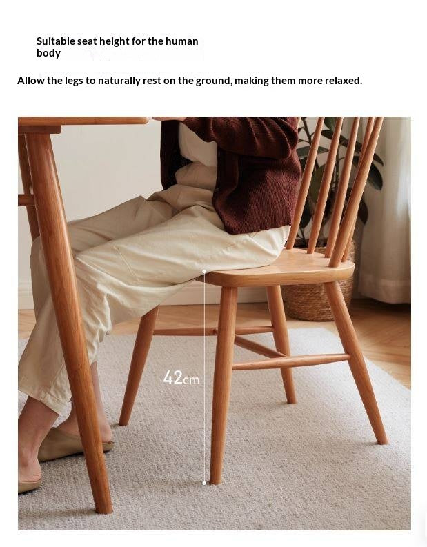 Set 4 pcs Cherry Solid Wood Modern Minimalist Nordic Style Backrest Chair