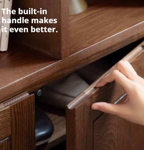 Ash Solid Wood Modern Divider Bookcase Cabinet with Storage