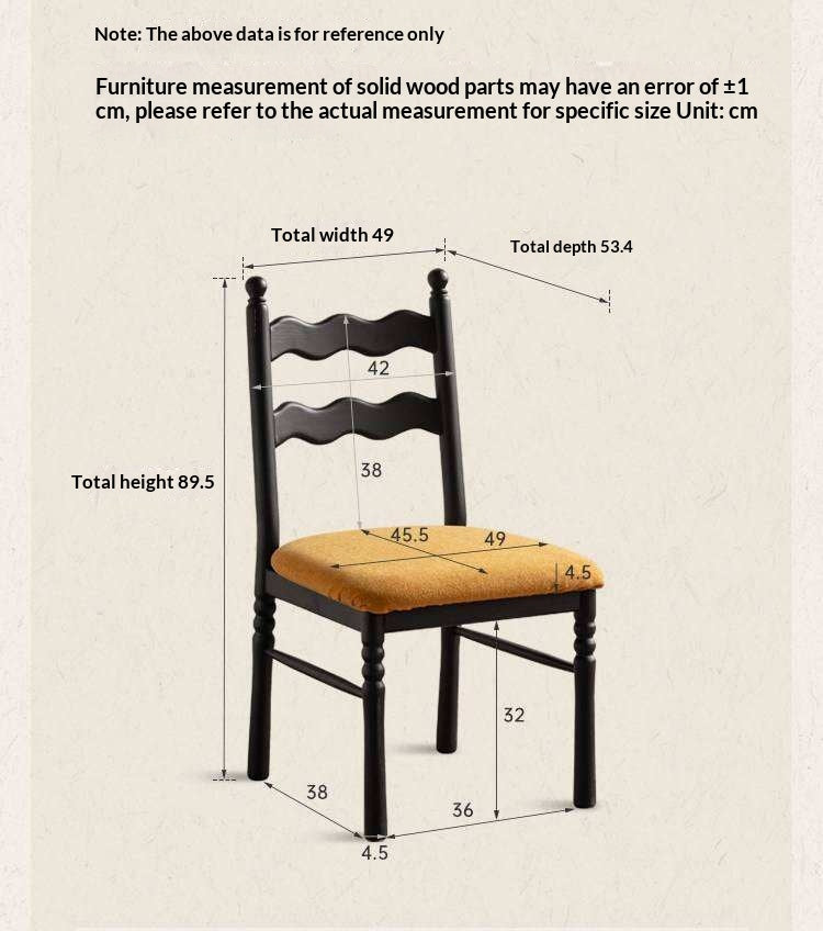 4 pcs-Beech, Ash Solid Wood French Retro Chair with Removable Washable Cushion
