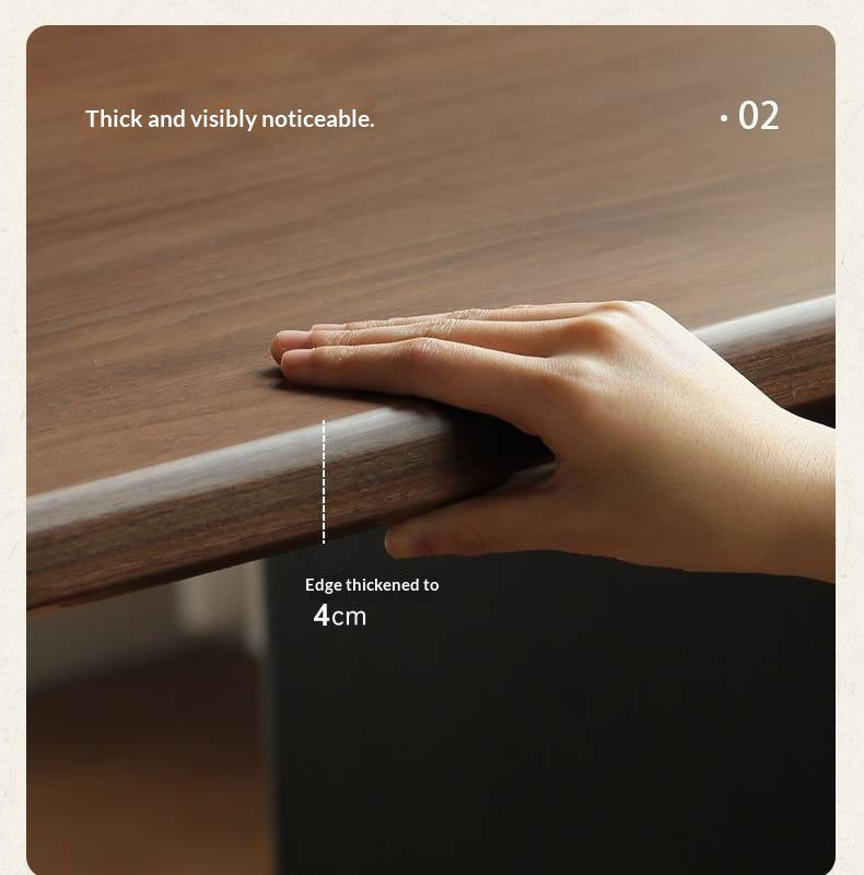 Black Walnut Solid Wood Light Luxury Style Dining Table