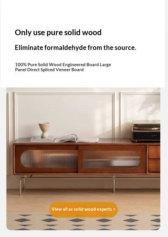 Tulipwood Solid Wood Light French TV Cabinet Sliding Door.