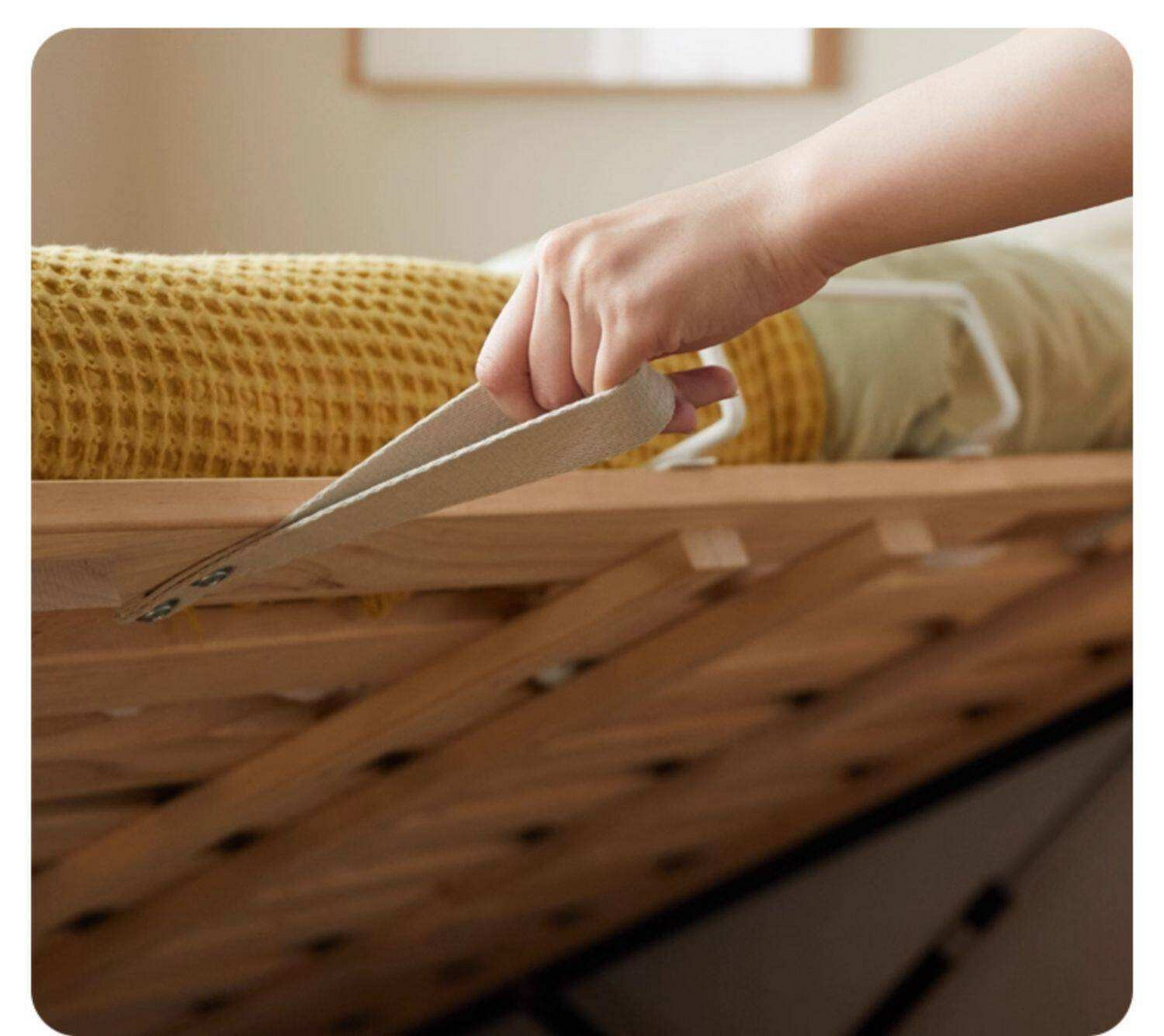 Oak Solid Wood Kids Storage Bed with End-Lift Opening