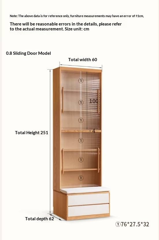 Oak Solid Wood Cream Style Bookcase