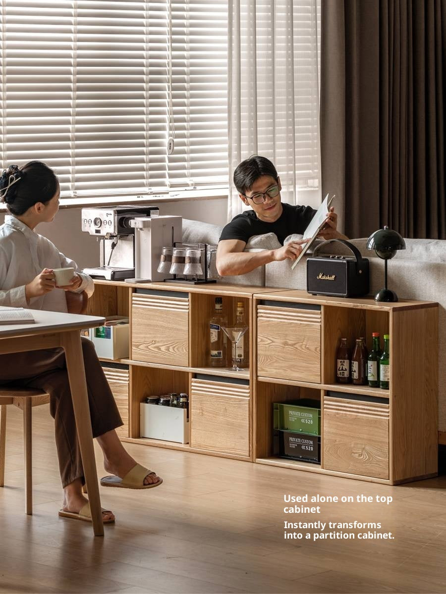 Ash Solid Wood Modern Grid Bookcase