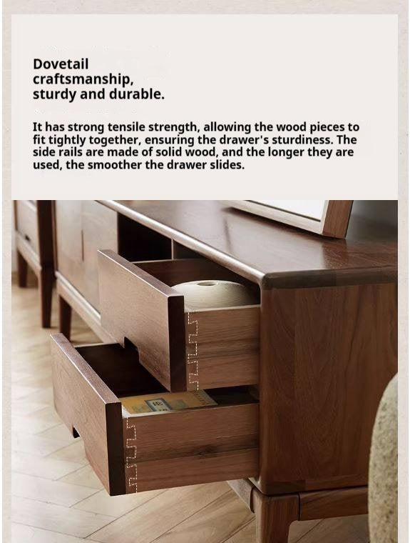 Ash, Black Walnut Solid Wood Modern Simple TV Cabinet