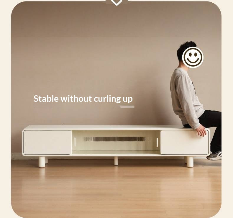 Solid RubberWood Storage White TV Cabinet.