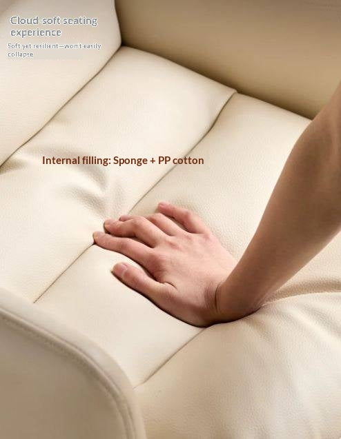 Beech Solid Wood Leather Soft Backrest Chair