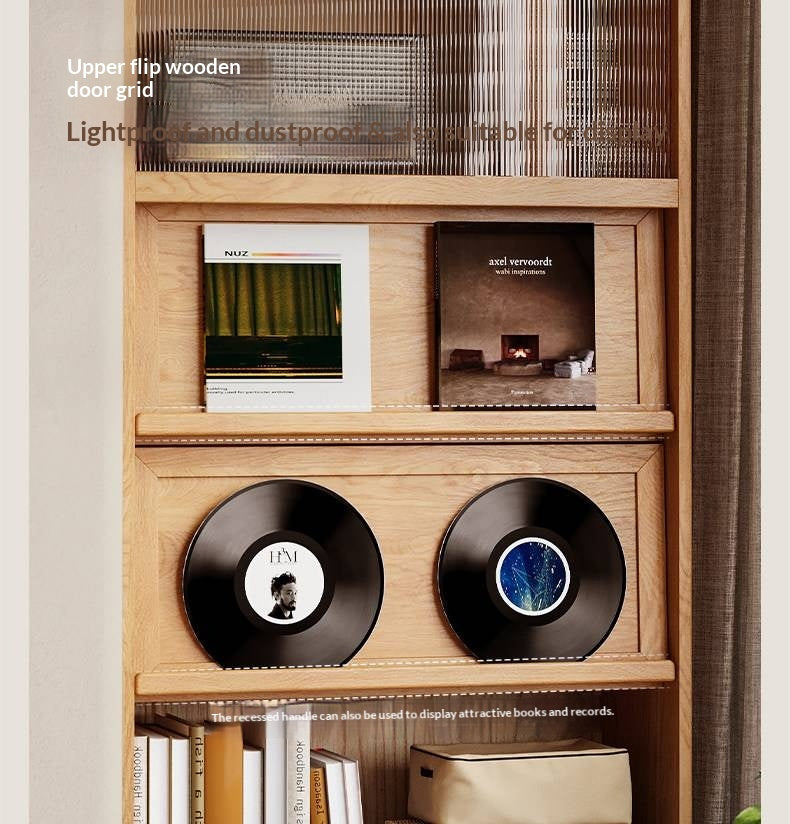 Ash, Oak, Cherry Solid Wood Bookshelf Integrated Wall-Mounted Minimalist