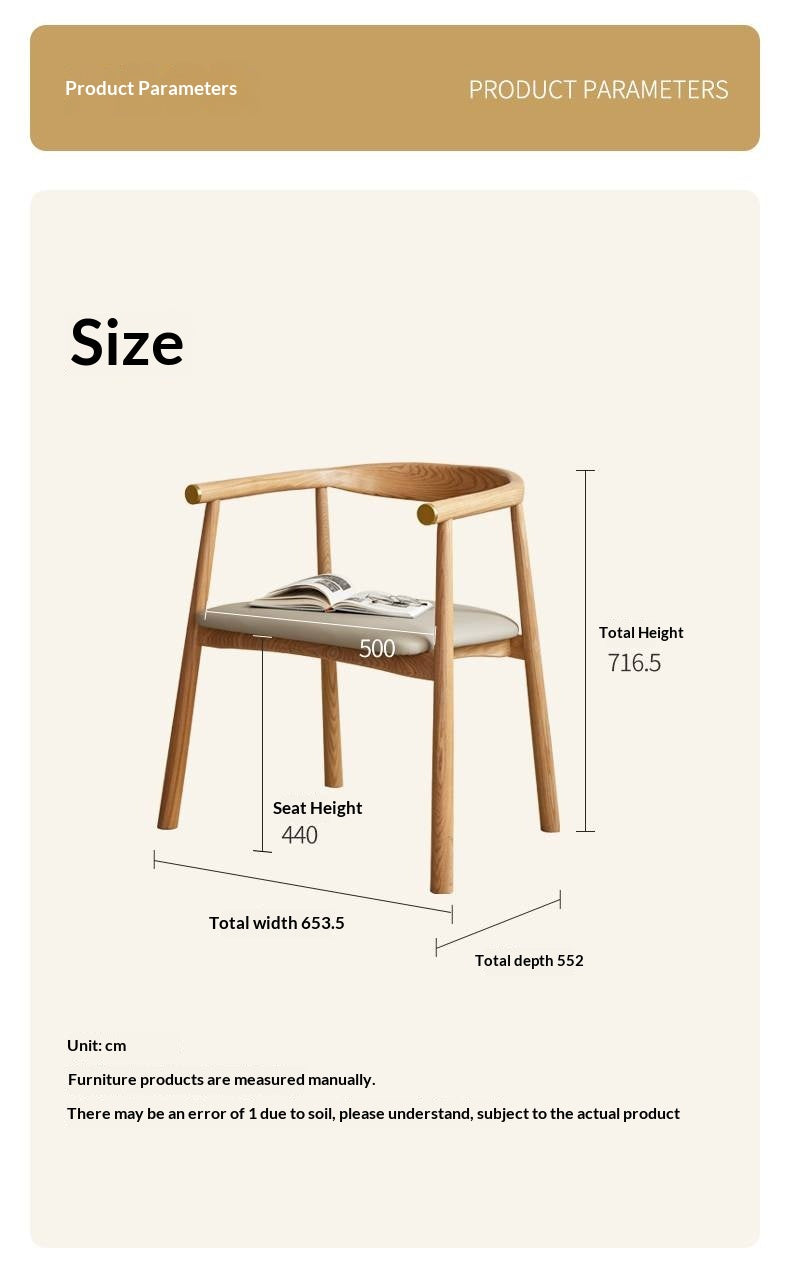 Ash Solid Wood Dining Soft Chair