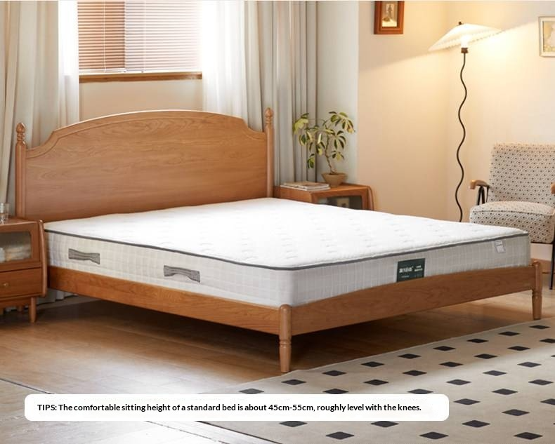 Cherry Solid Wood Bed — French Style Vintage Design