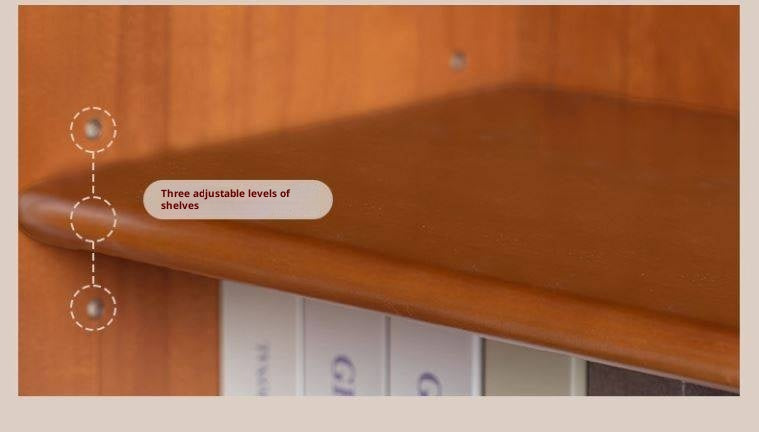 Poplar Solid Wood Vintage Style Glass Bookcase