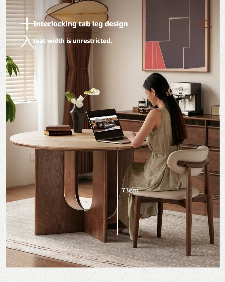 Ash Solid Wood Vintage Style Dining Table